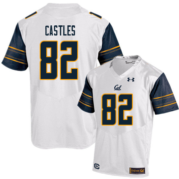 Men #82 McCallan Castles Cal Bears UA College Football Jerseys Sale-White
